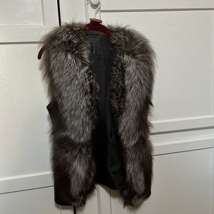 Leather waist with fox fur